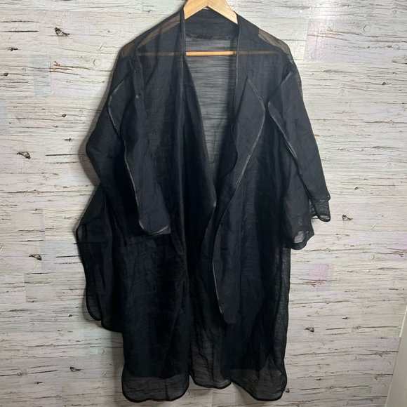 Alexander Wang Sweaters - Alexander wang black cover up long cardigan sheer size medium